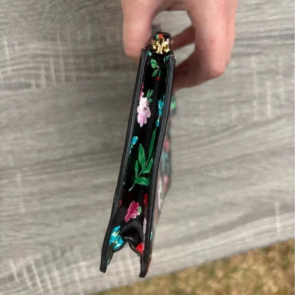 Kate Spade Black Floral Patent Wristlet - Picture 11 of 15